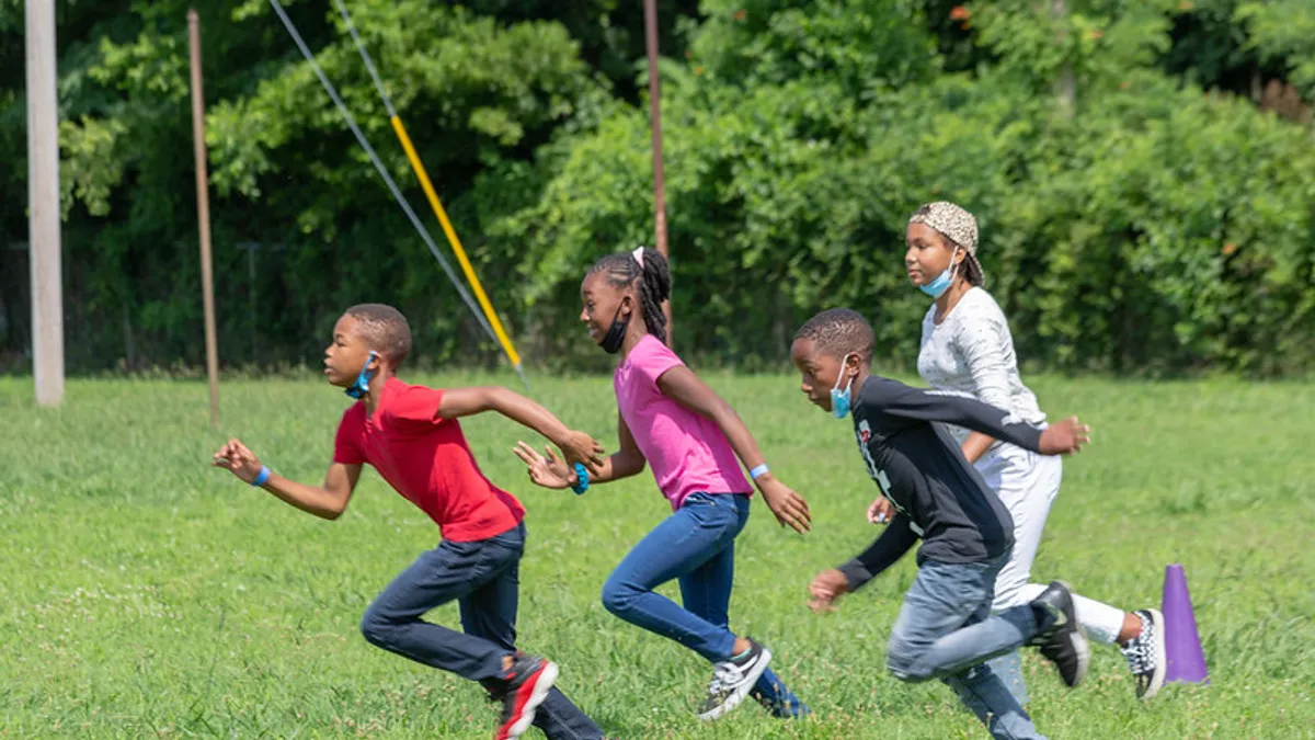 Students play outside during Tulsa Public Schools' Ready. Set. Summer! program in Oklahoma in 2021