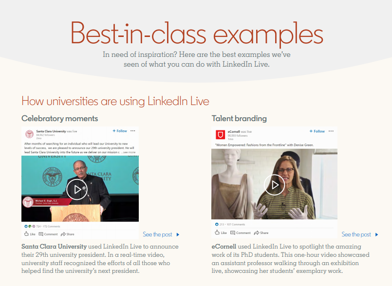 LinkedIn Live guide example