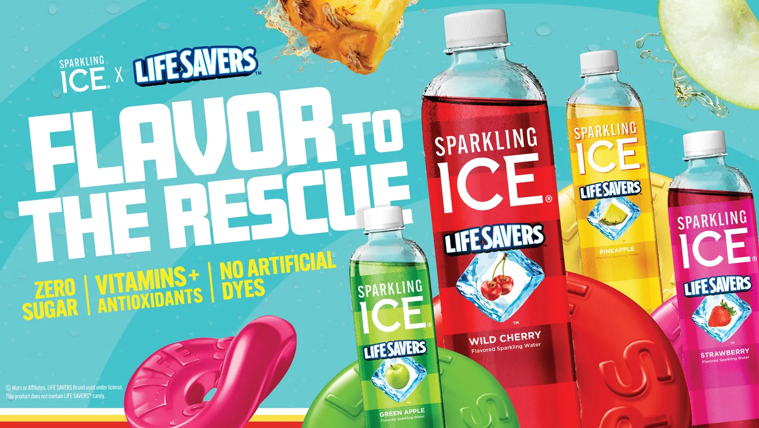 A promotional image of the Sparkling Ice and Life Savers collaboration.