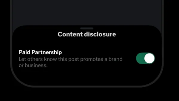 X paid partnership tags