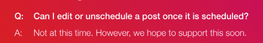 Instagram scheduling note