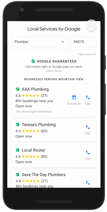 Google booking in ads