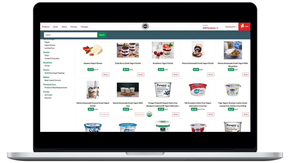 Homesome grocery e-commerce website