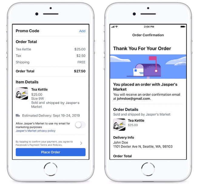 Facebook dynamic ads example