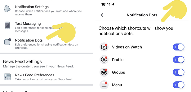 Facebook notifications example