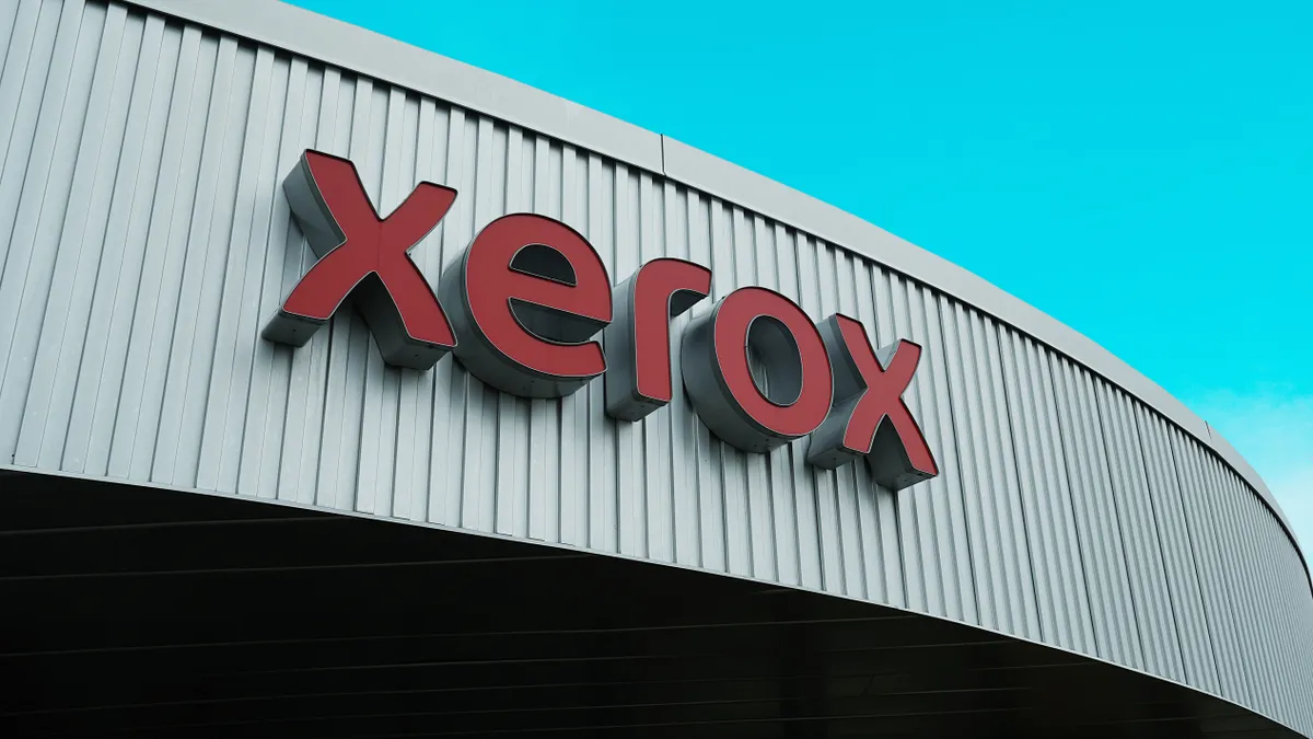 A sign displayed outside Xerox headquarters