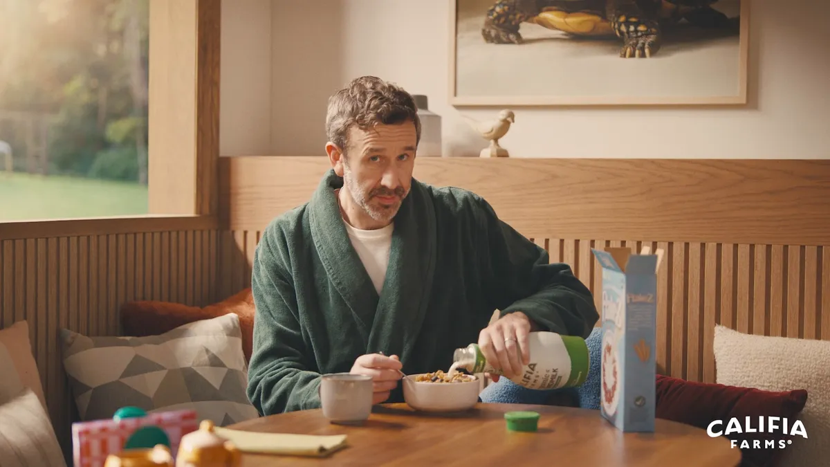 Chris O'Dowd in an ad for Califia Farms