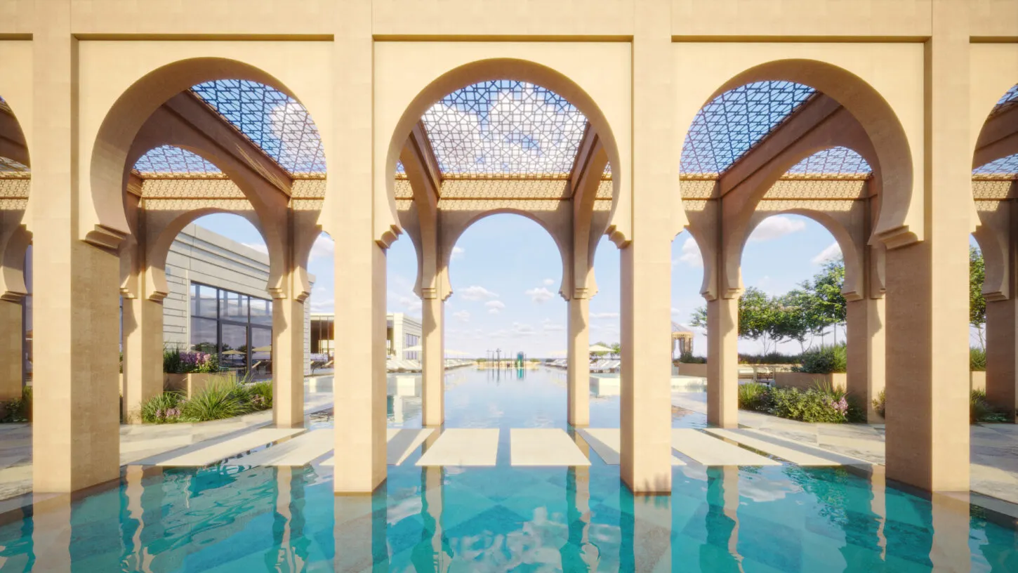 Rendering of the rooftop swimming pool at The Geneva.