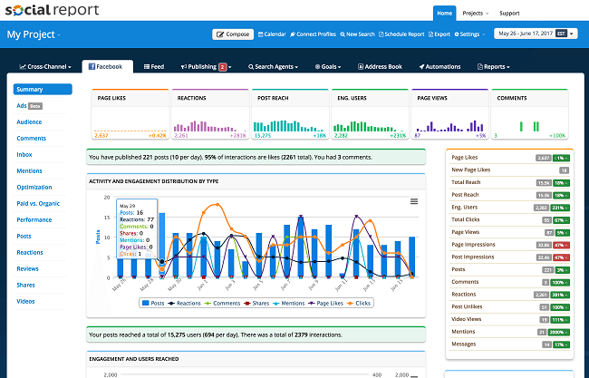 Social Report screenshot