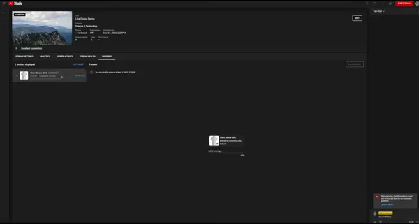YouTube Live Product Drops