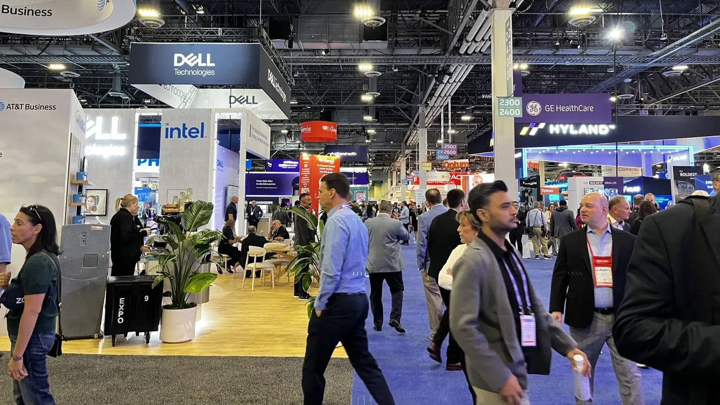 Attendees on the show floor at HIMSS 2026.