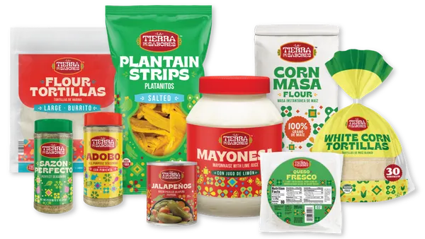 A collection of grocery items.