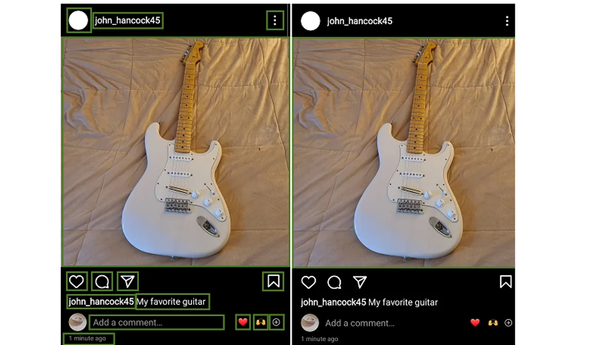 Instagram screen readers update