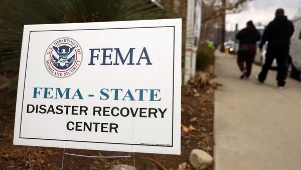 A FEMA sign in Los Angeles.