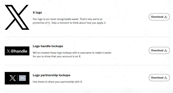 X brand assets