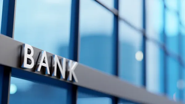 Modern bank glass building.