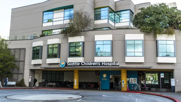 An exterior photo of Seattle Children's Hospital.