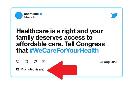 An example of a political issues ad on Twitter
