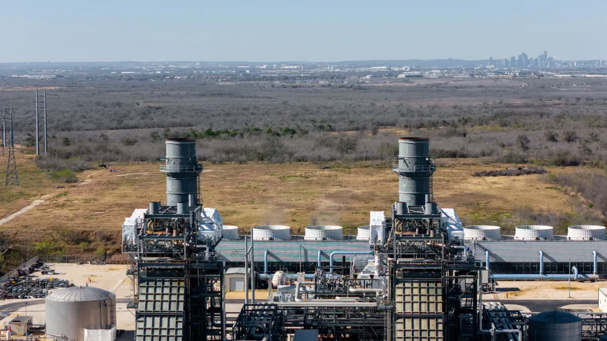 A gas power plant see from above
