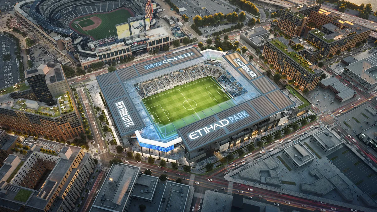 Conceptual rendering of the New York City Football Club' stadium in Willets Point, Queens