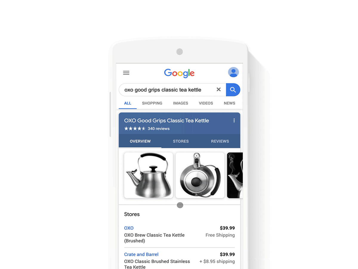 Google search product listings