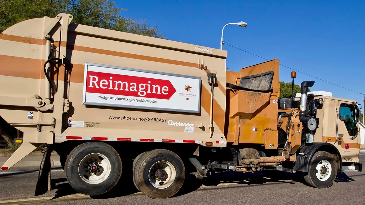 Reimagine Phoenix logo on collection truck