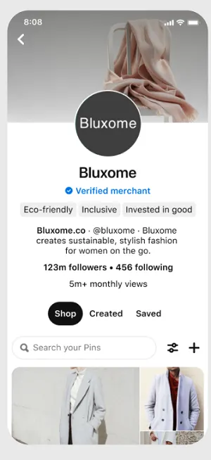 Pinterest Shop Tab