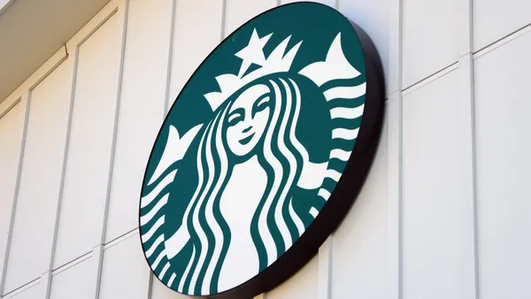 Starbucks logo on building exterior