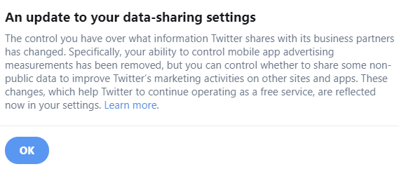 Twitter data-sharing update