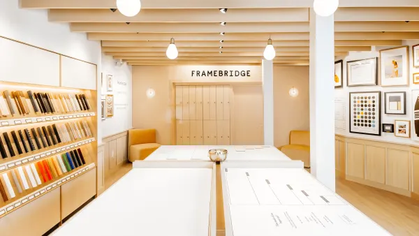 The interior of a Framebridge store in California