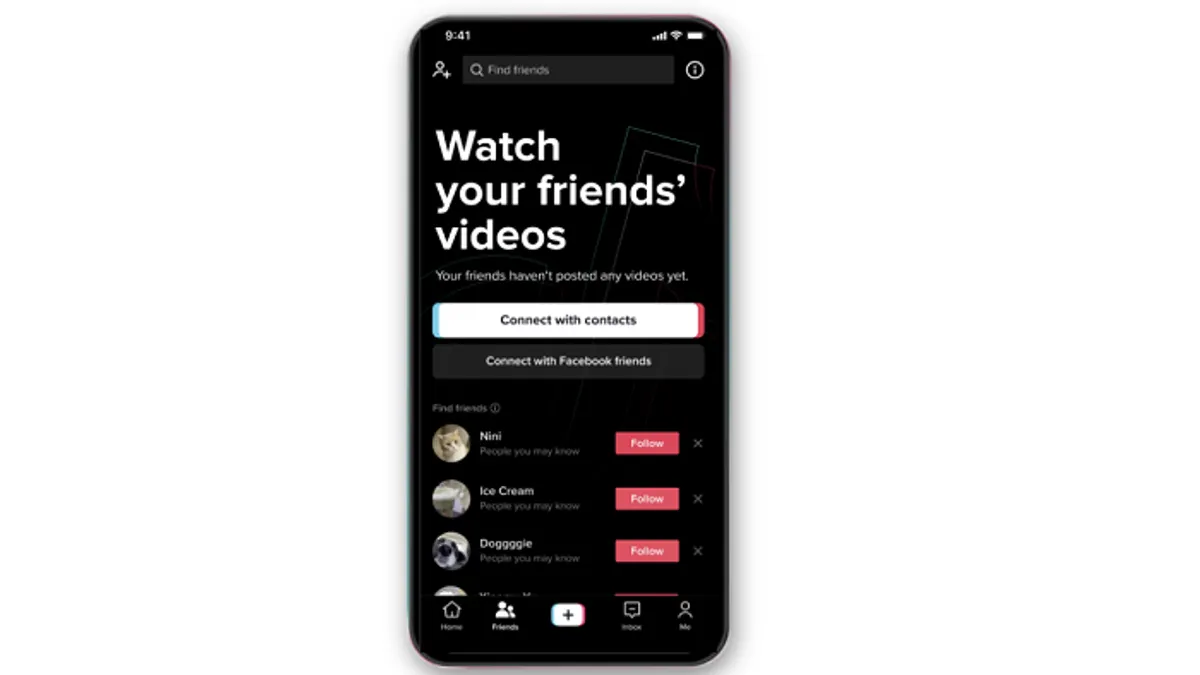 TikTok Friends tab