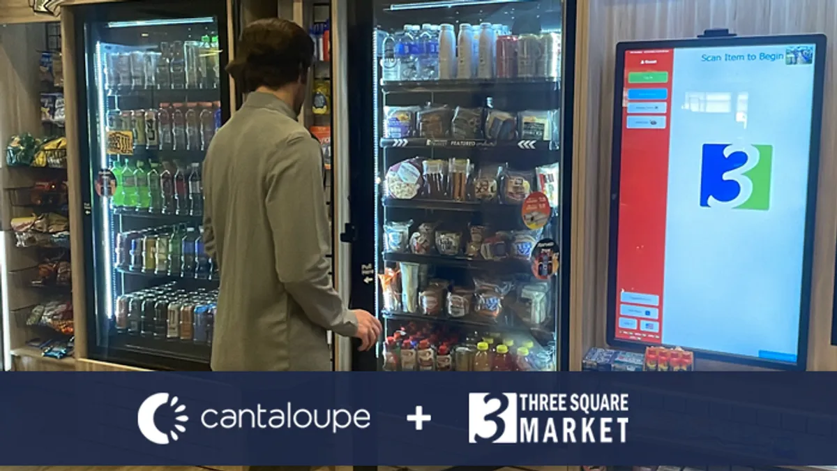 Man stands in front of full vending machine