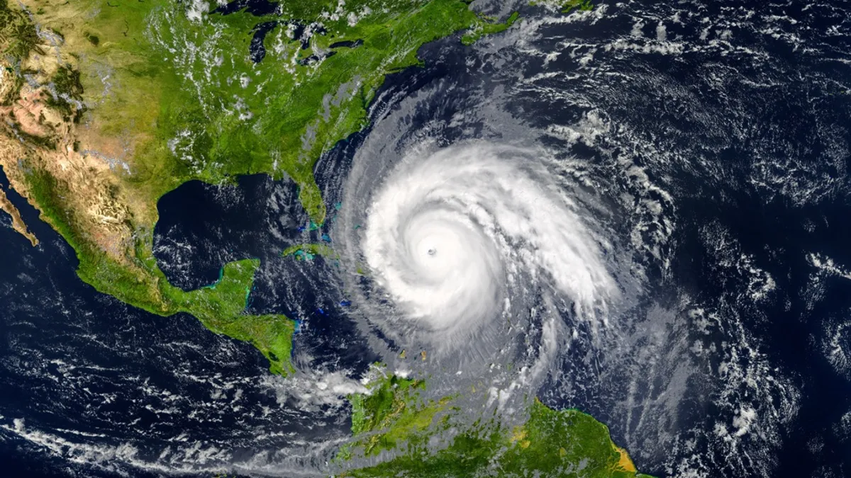 tropical hurricane approaching the USA.Elements of this image are furnished by NASA