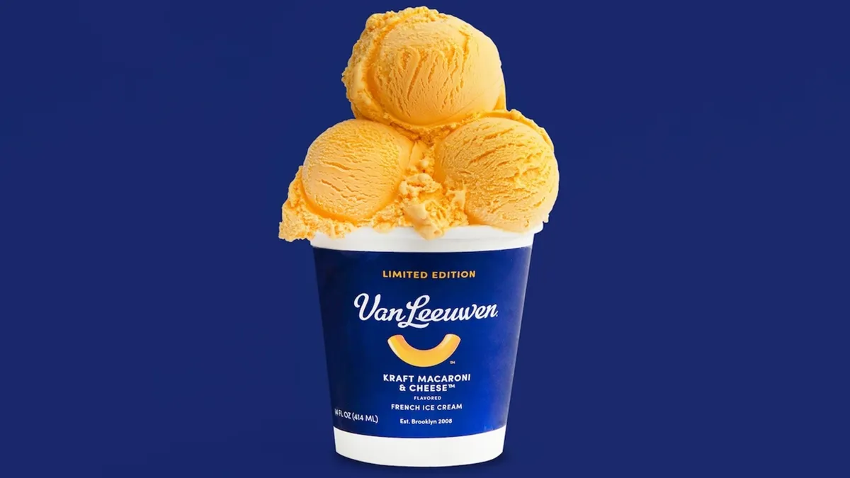 Kraft Heinz and Van Leeuwen worked together to create Macaroni & Cheese ice cream.