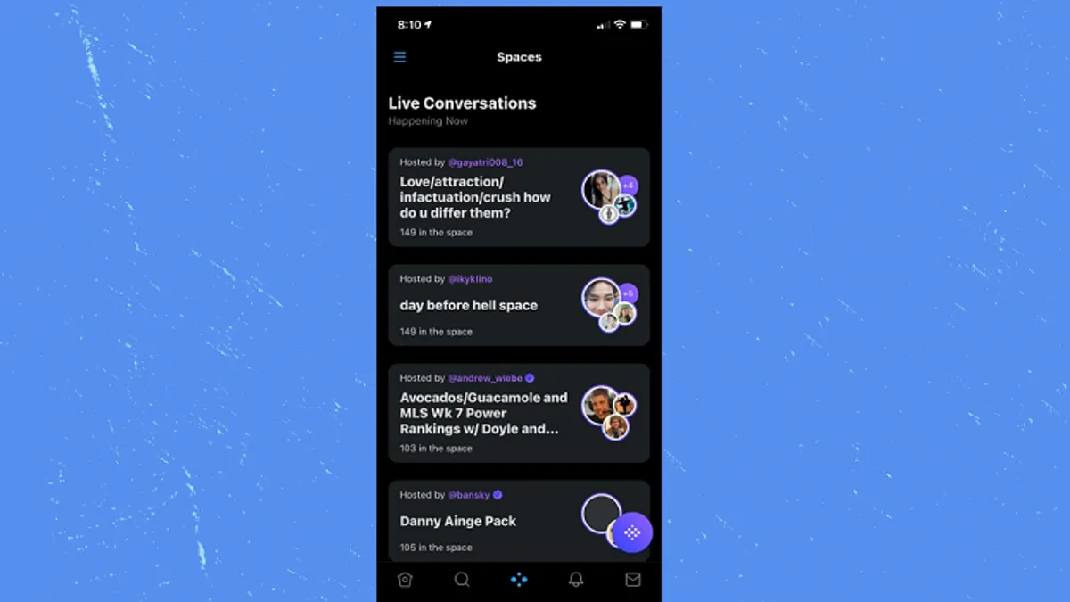 Twitter Spaces tab