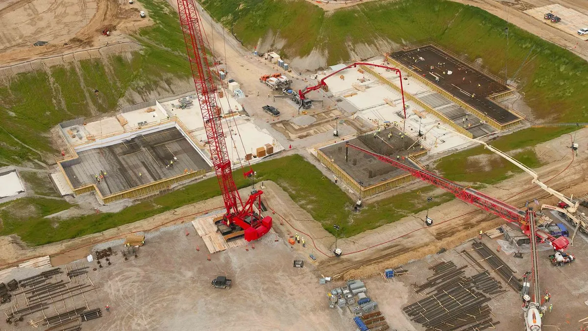 Aerial image of Intel's manufacturing facility site in Licking County, Ohio.