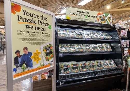 A salad display at a grocery store