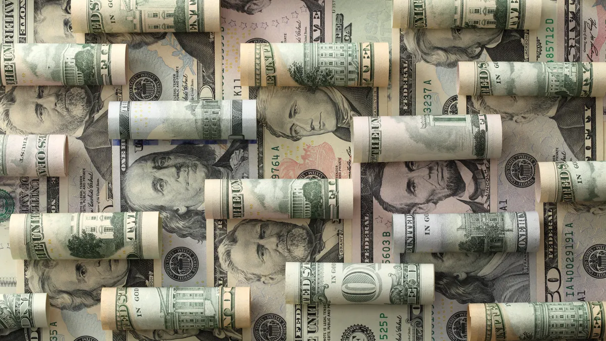 Us dollar banknotes.