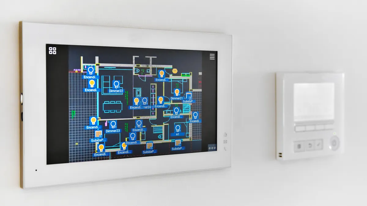 A modern building automation smart dashboard.