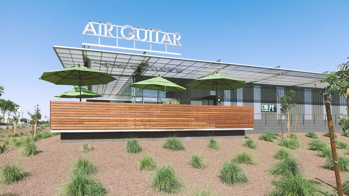 A photo of the exterior of Air Guitar in Gilbert, Arizona.