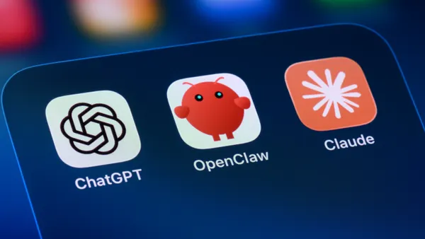 AI assistant apps for ChatGPT, OpenClaw, and Claude are pictured on a smartphone.