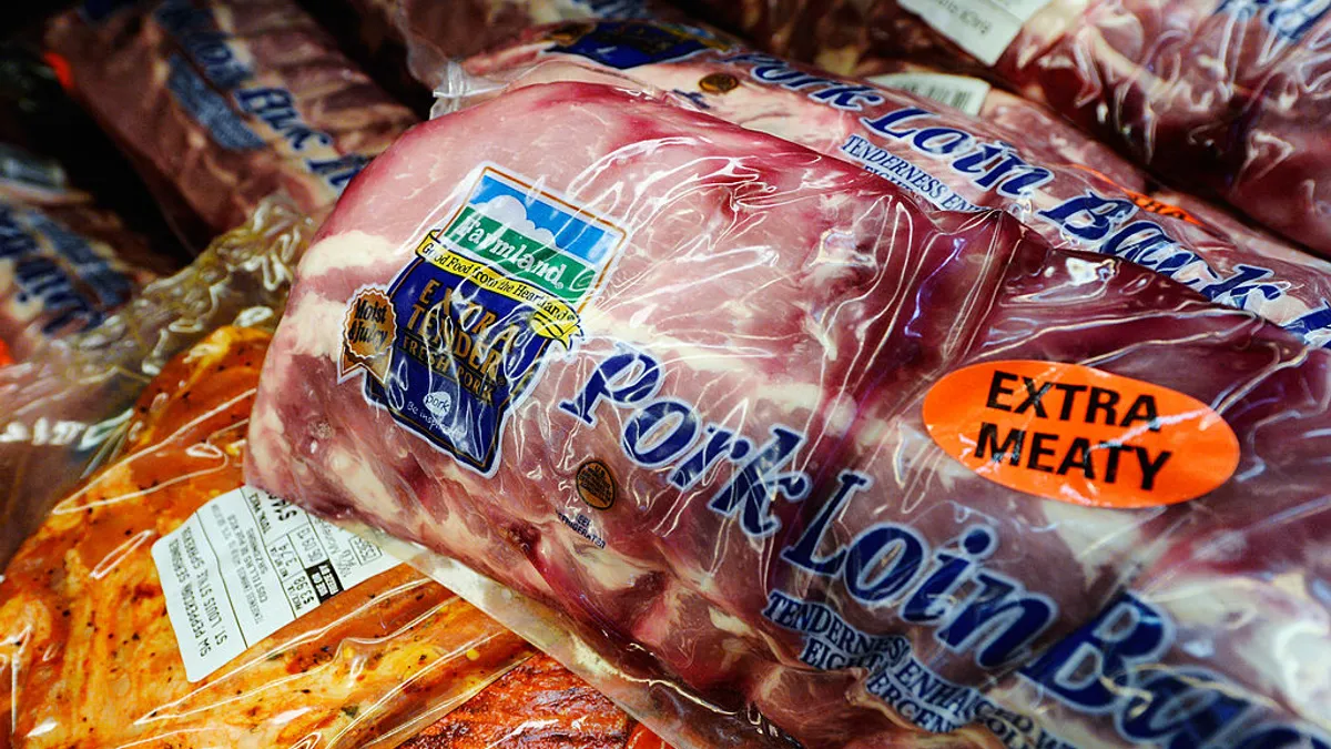 A close up of pork brands owned by Smithfield Foods