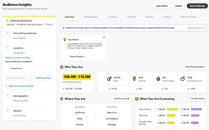 Snapchat Audience Insights