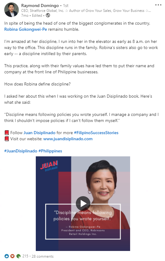 Raymond Domingo's post on LinkedIn
