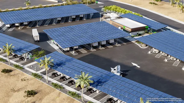 Greenlane's EV truck charging facility in Colton, California.