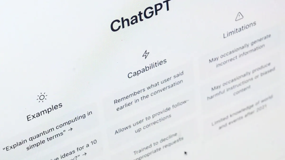 The home page of ChatGPT.