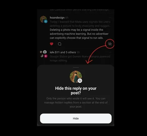Threads Makes it Easier to Hide Unwanted Post Replies