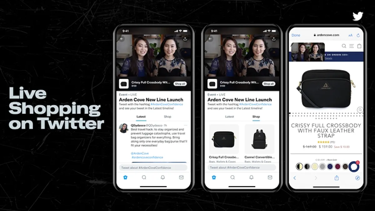 Twitter live shopping