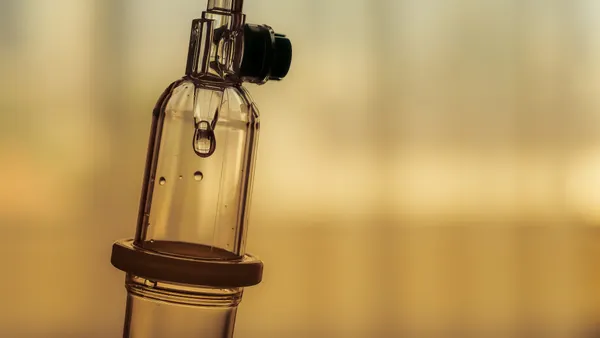 Intravenous drip of medicine at the hospital