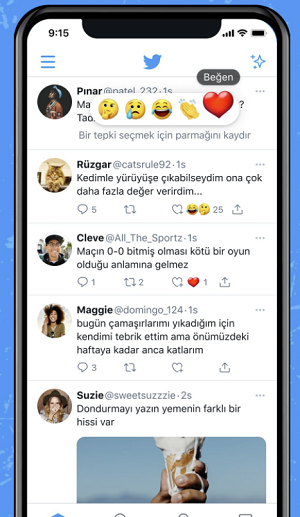 Tweet reactions example